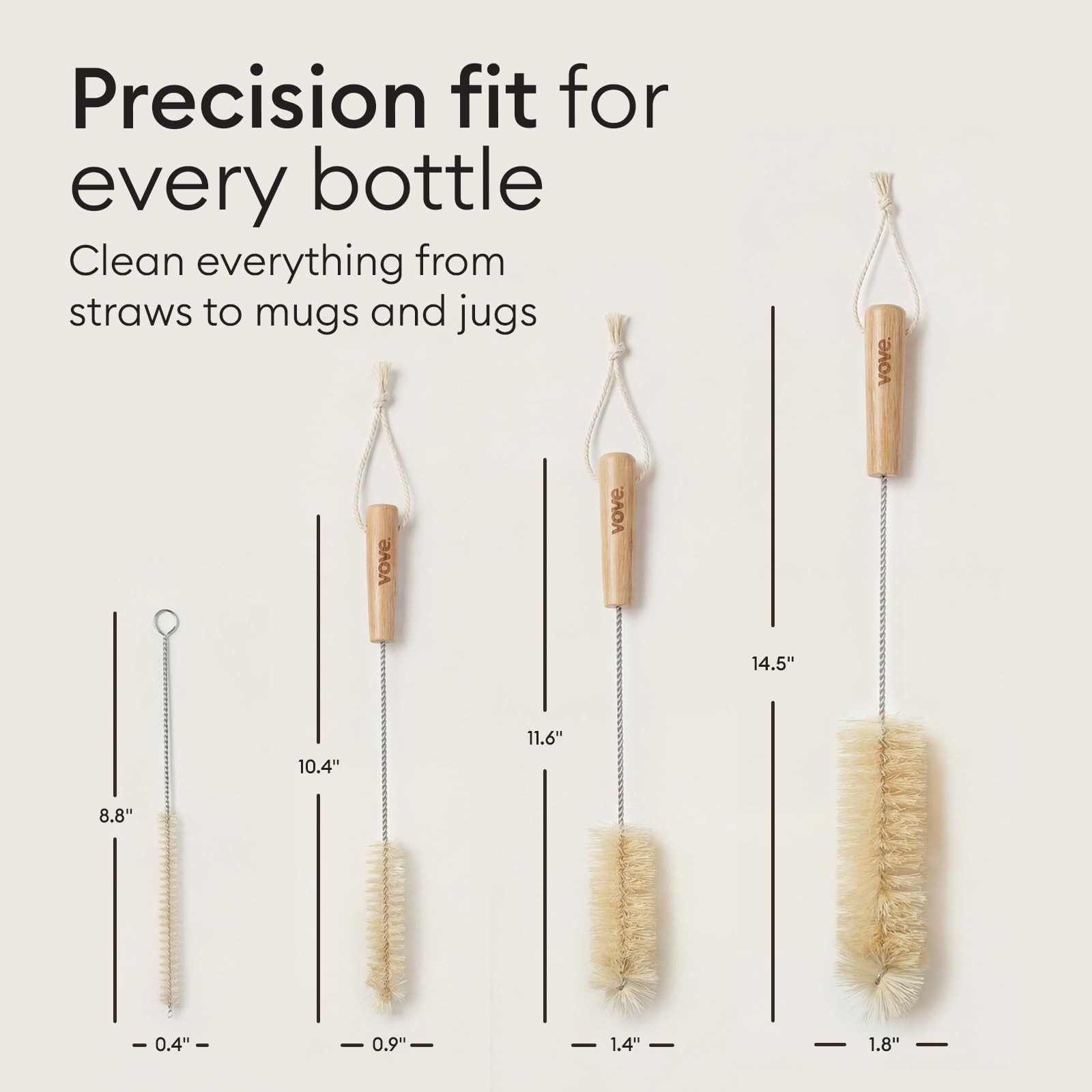 Vove eco friendly brush set in kraft packaging