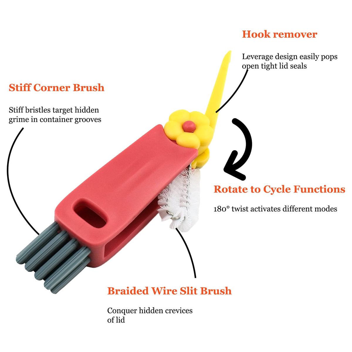 Gmleey brush set showing the hook remover for silicone seals