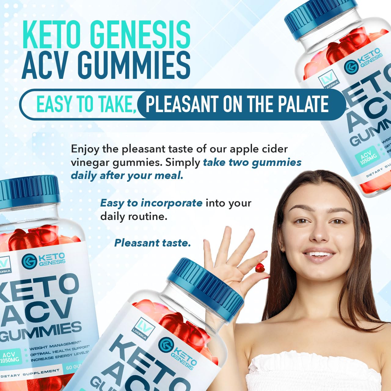 Apple flavored keto dietary gummies by Livorka for daily wellness