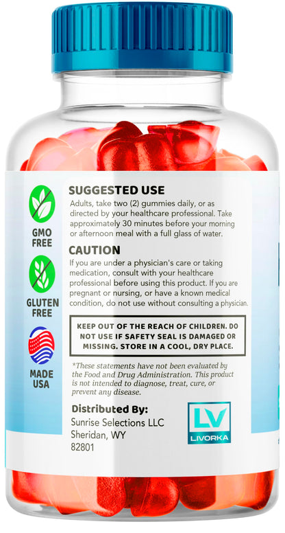 Premium chewable low carb lifestyle dietary gummies for energy support