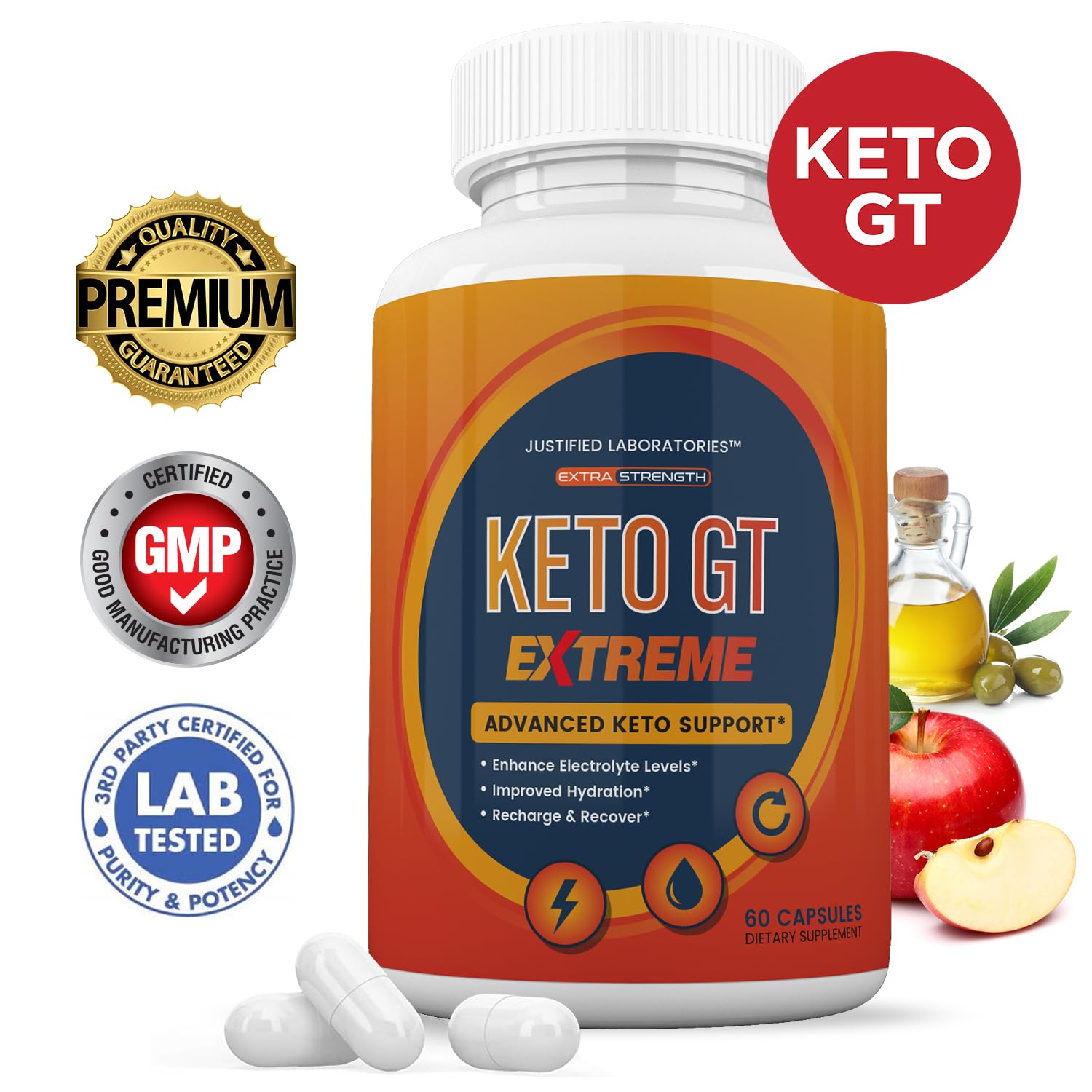 Keto GT Extreme 1675 Milligrams supplement facts label displaying premium ingredients