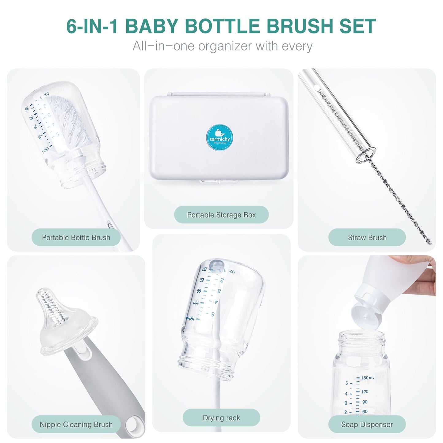Foldable baby bottle drying rack in storage case