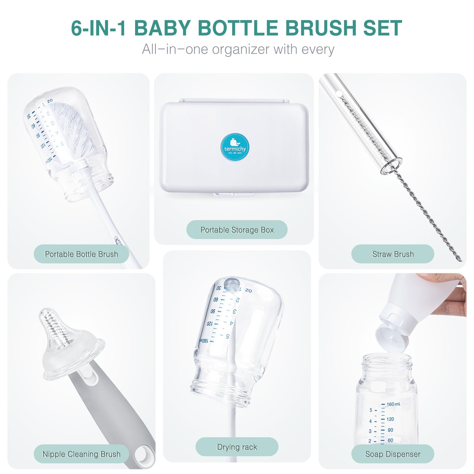Foldable baby bottle drying rack in storage case
