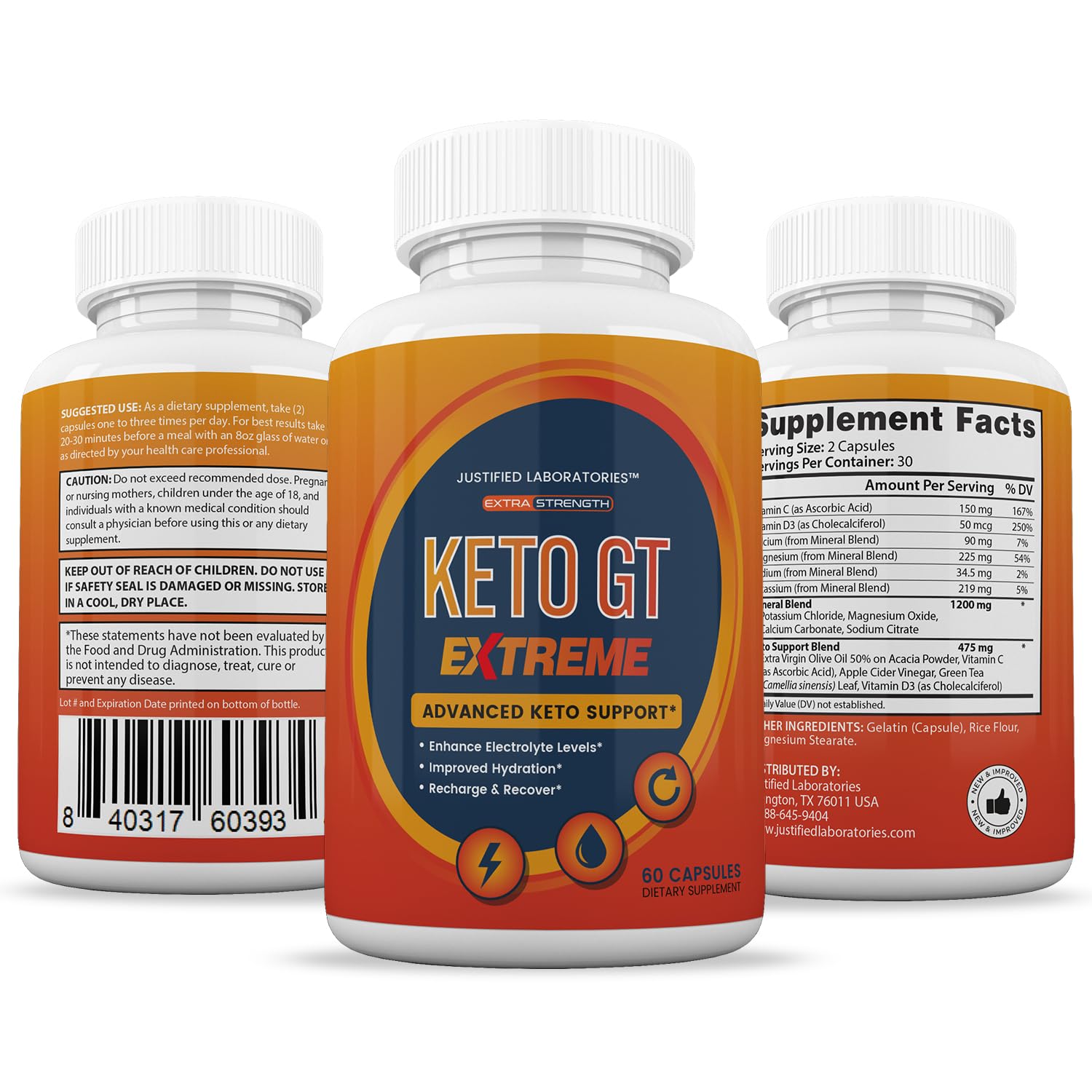 Premium imported keto formulation bottle displaying directions for daily usage