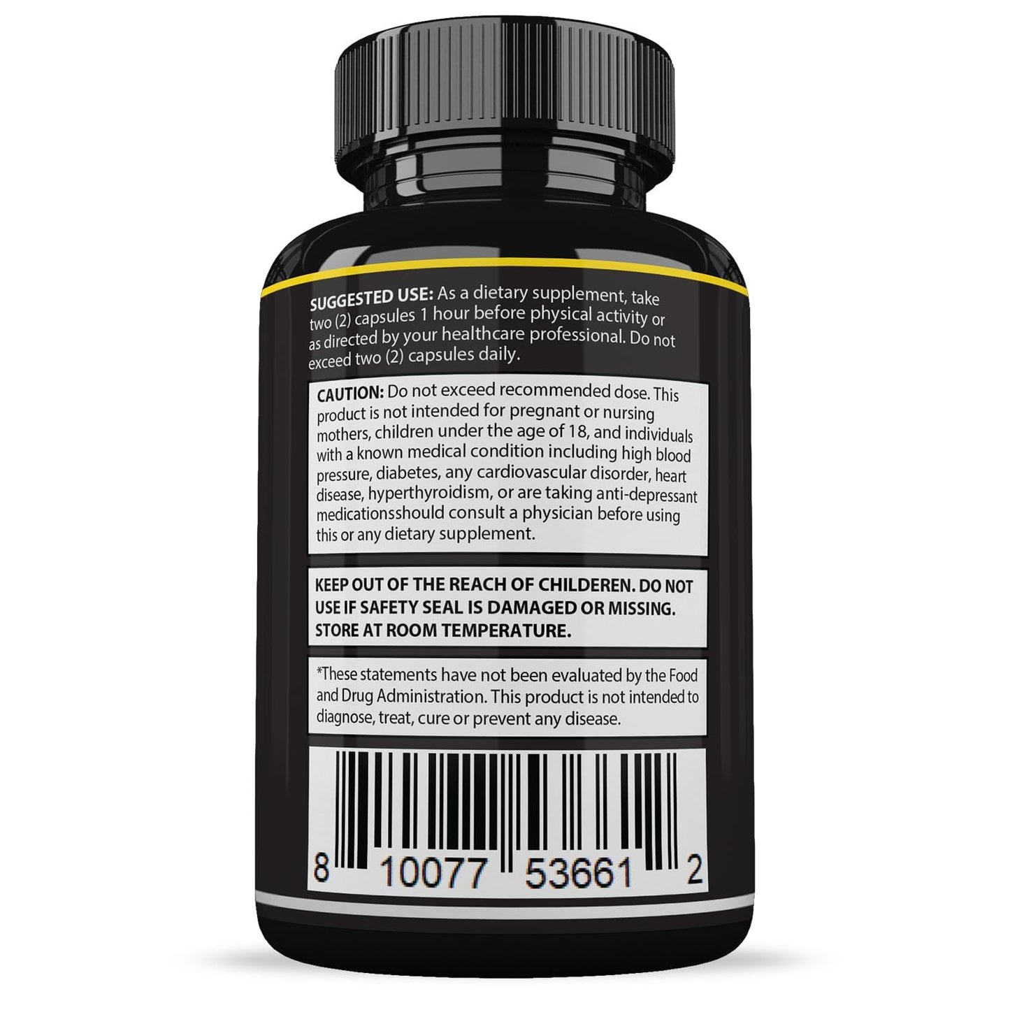 Justified Laboratories Maasalong Advanced Formula capsule count and legal disclaimer label details