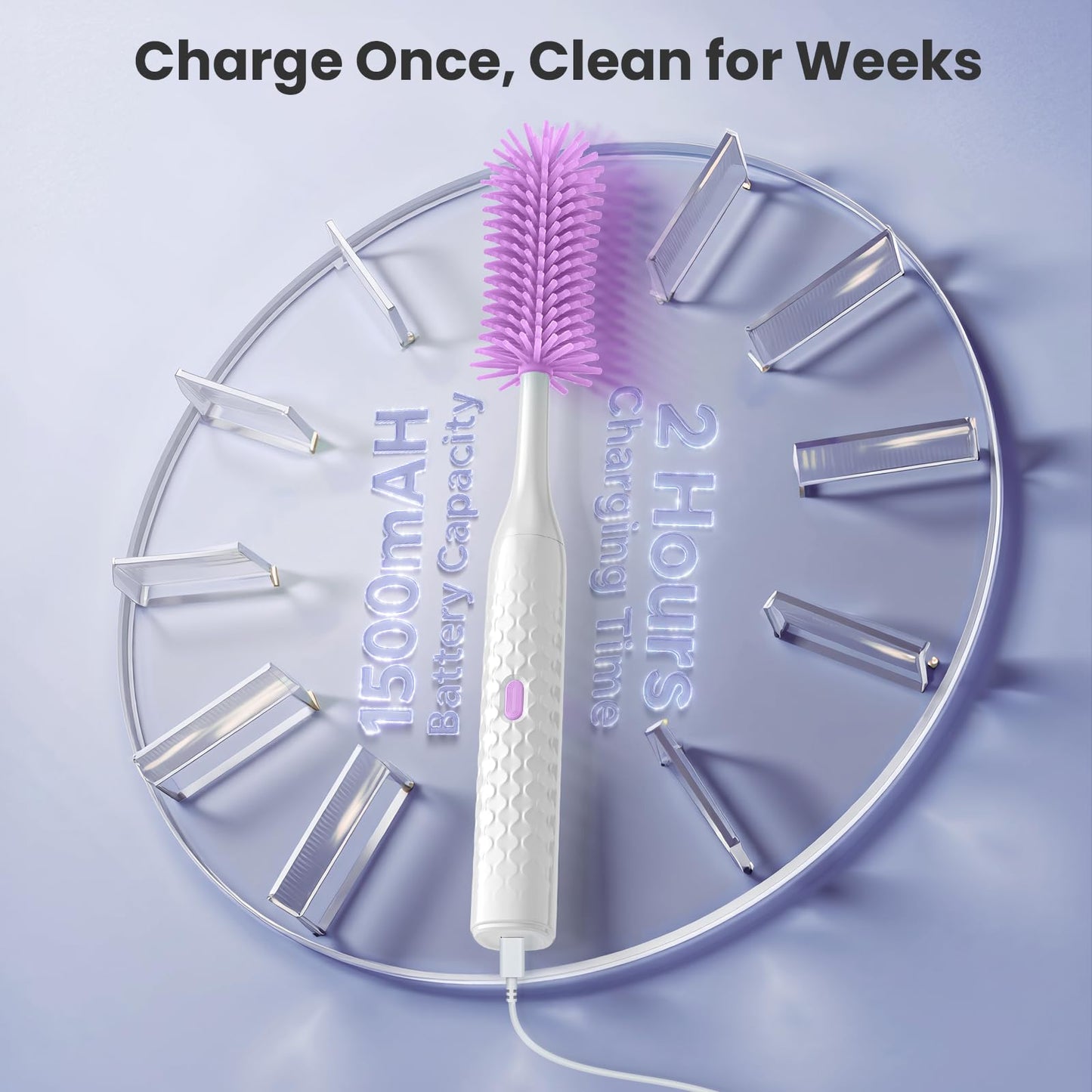 Close up of silicone nipple brush and straw cleaner