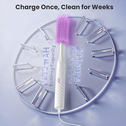 Close up of silicone nipple brush and straw cleaner