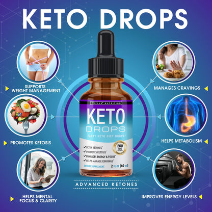 Toplux Nutrition liquid keto supplement displaying ingredients and mango flavor label.
