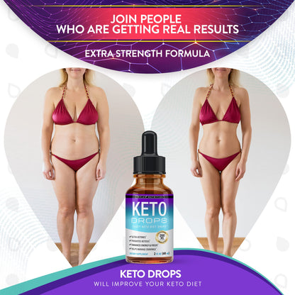Two fluid ounces bottle of fast absorbing ketogenic drops for appetite management.