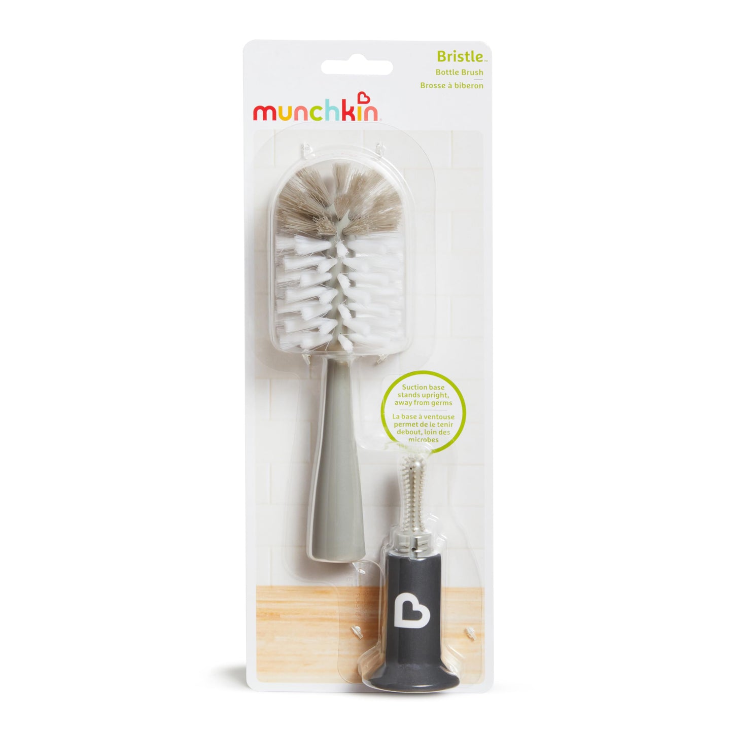 Side profile of Munchkin ergonomic bottle cleaning brush