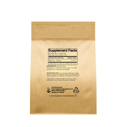 Pure Original Ingredients Ascorbic Acid Non GMO powder dietary supplement details