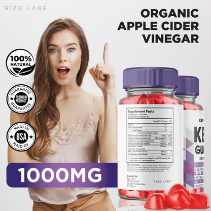 Authentic imported USA keto ACV supplement bottle showing the lab formulated seal