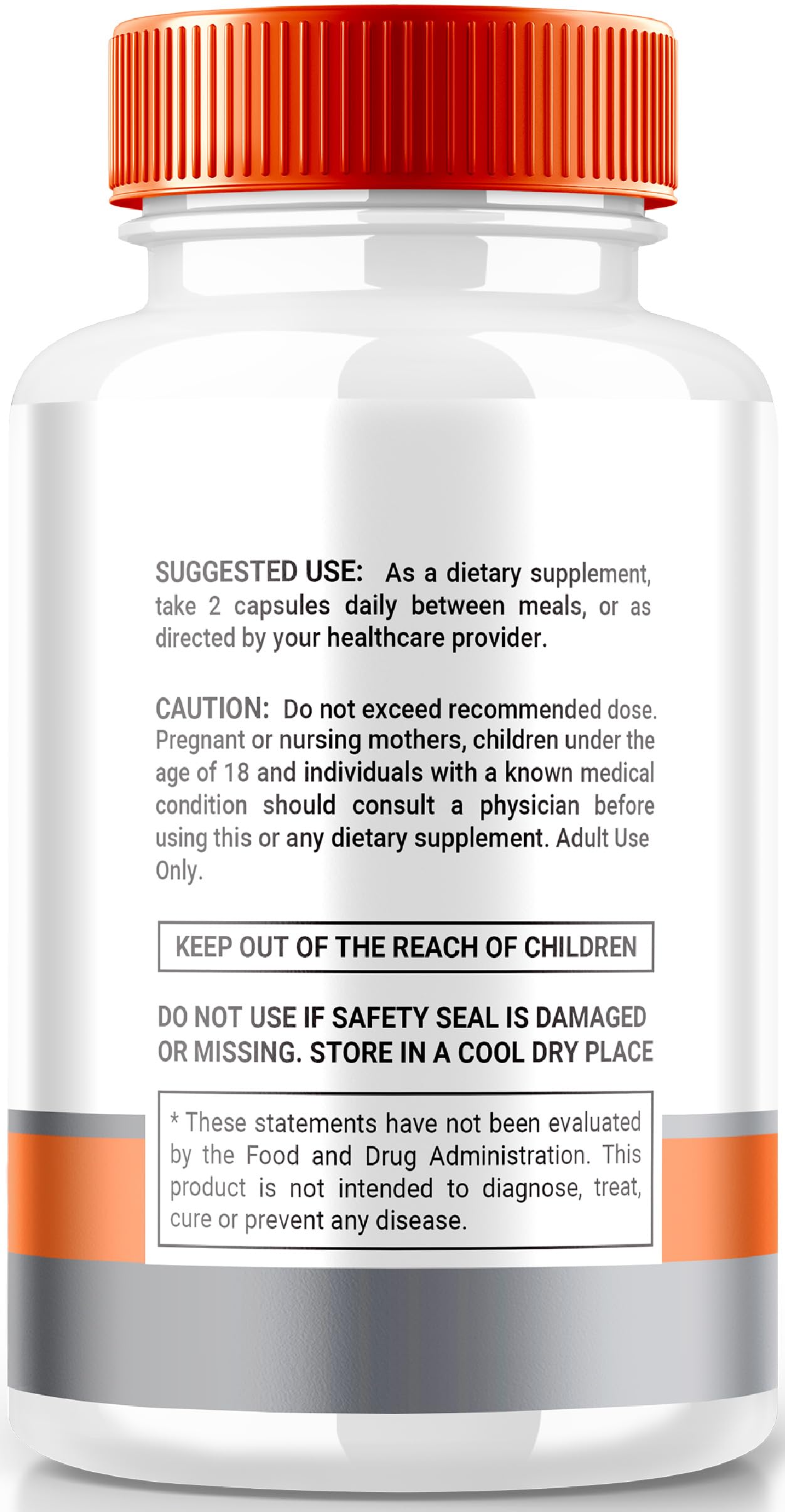 Side view of NutraRize Fast Burn natural keto vitamins showing ingredient details and directions.
