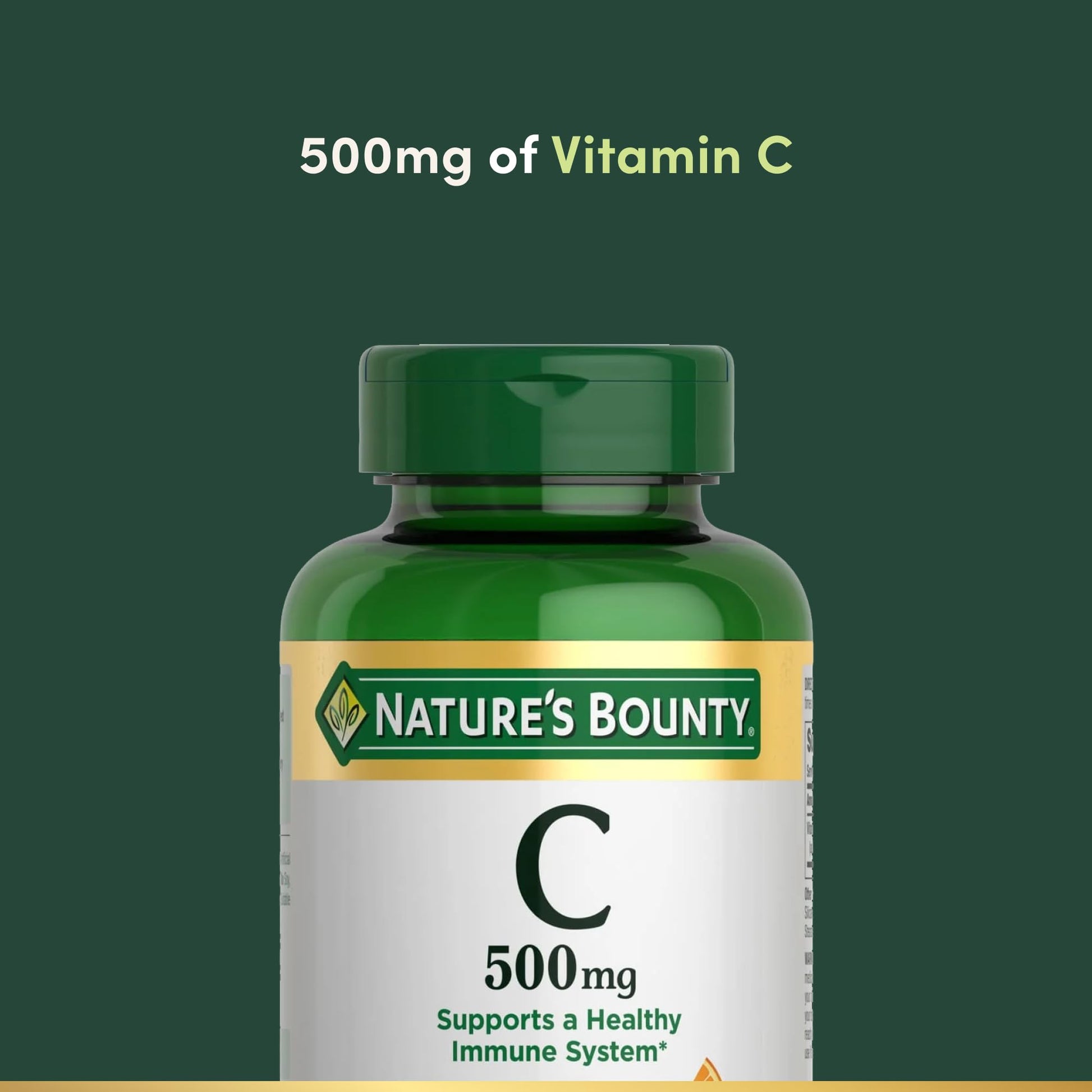 Angled view of Nature's Bounty Vitamin C 250 vegetarian tablets bottle.