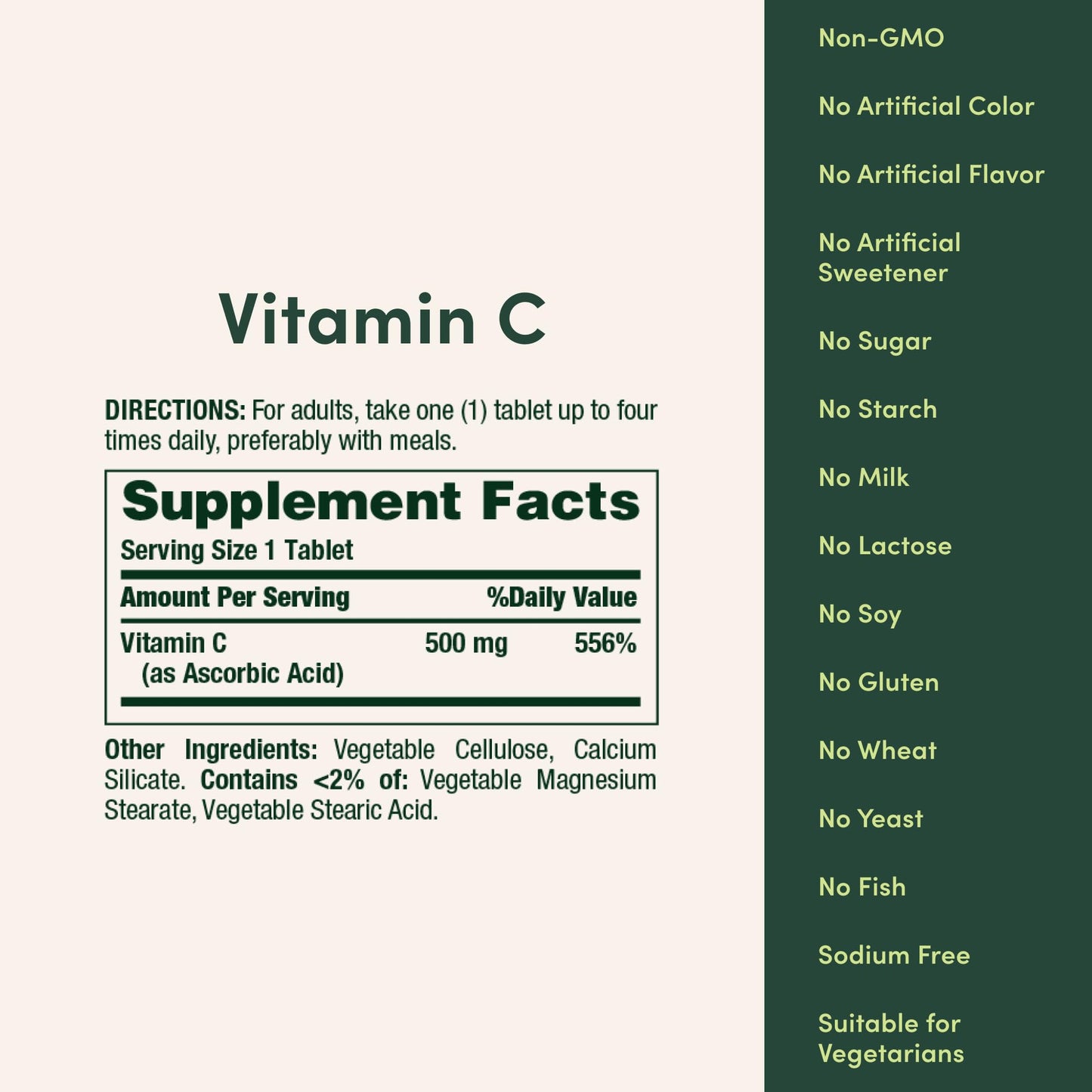 Nature's Bounty Vitamin C 500mg bottle displaying USA imported authenticity seals.