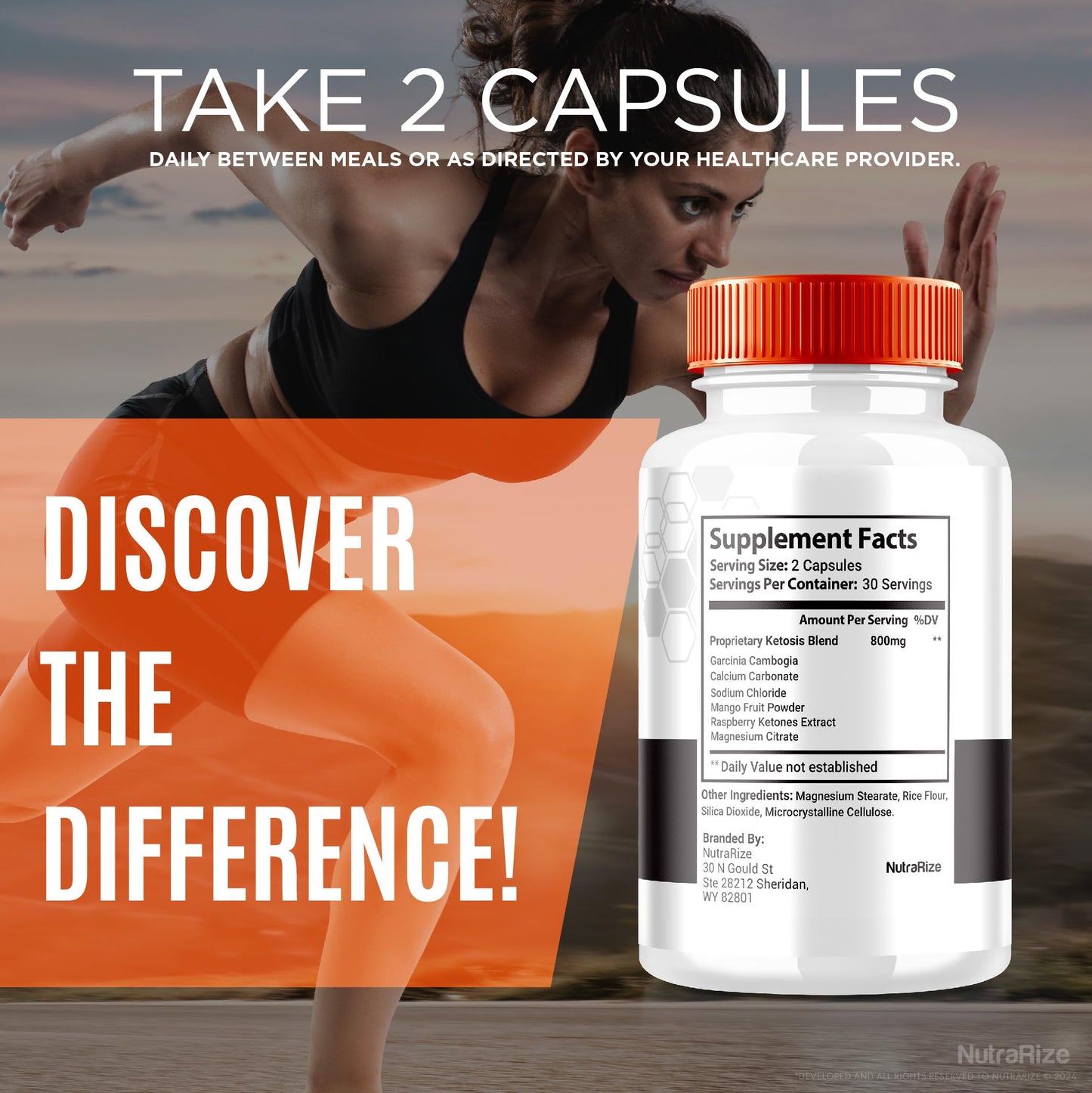 NutraRize Fast Burn All Natural Keto vitamins 60 capsules packaging for low carb lifestyles.