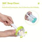 Soft sponge nipple brush with replacement head for baby bottles
