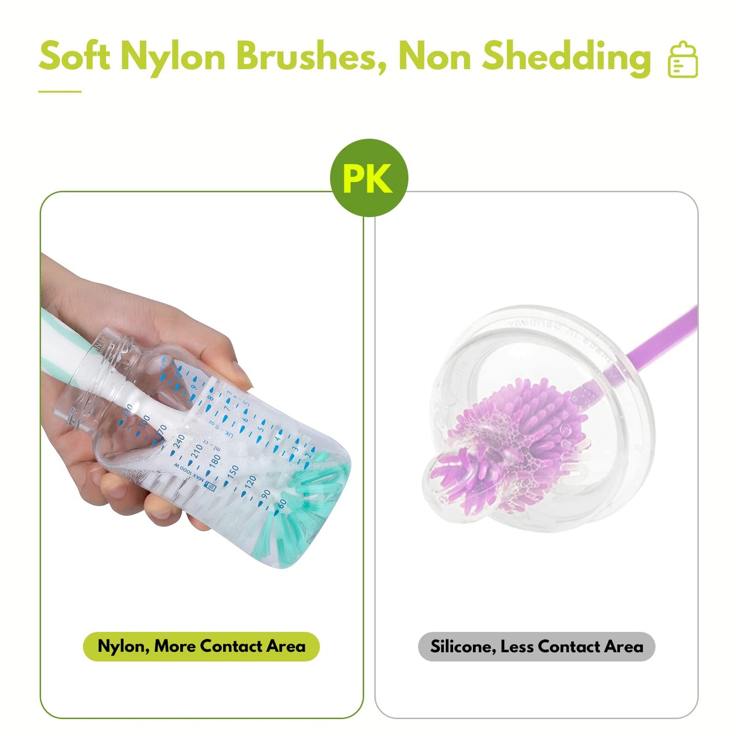 Detailed view of straw cleaning brush for sippy cups