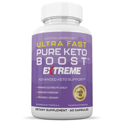 Justified Laboratories Pure Keto Boost capsules with apple cider vinegar and electrolytes