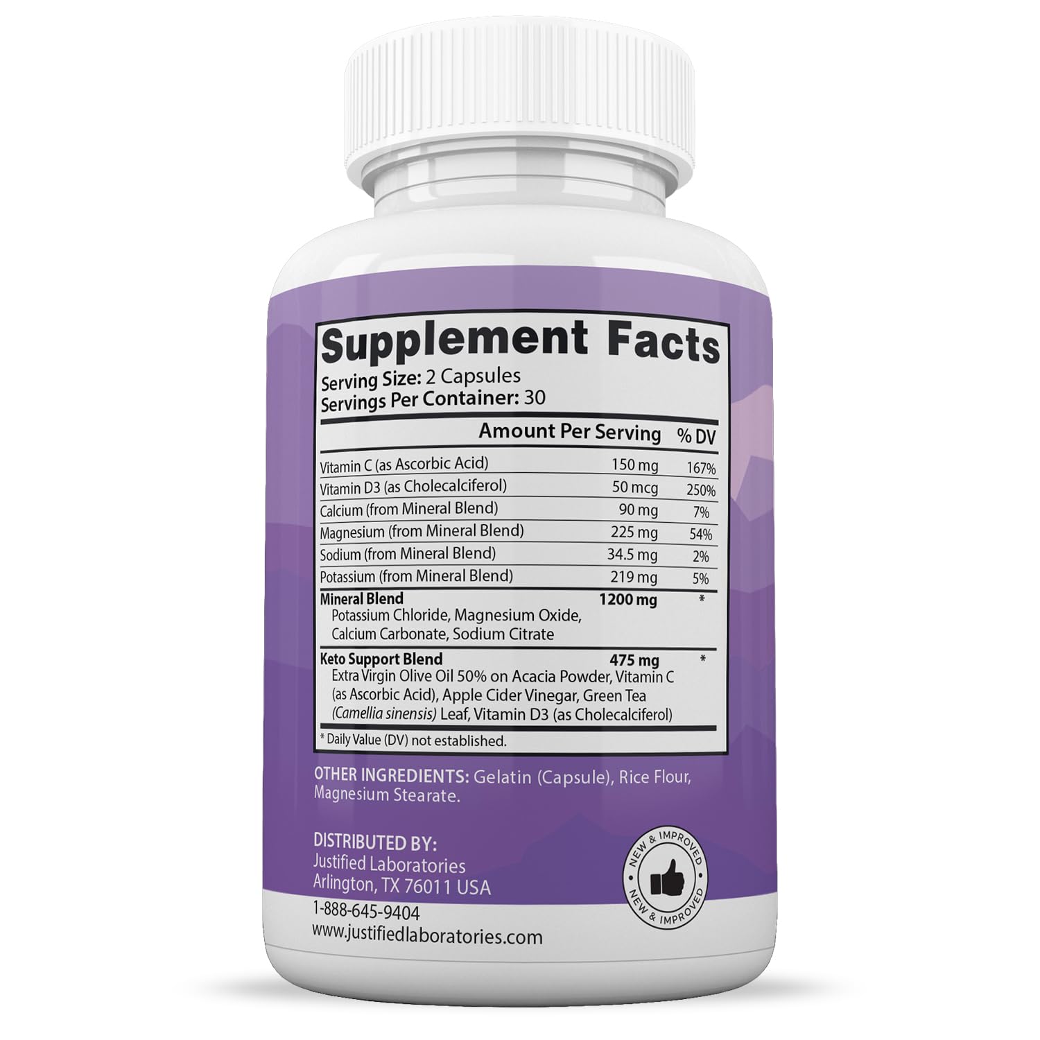 Authentic USA imported Justified Laboratories keto boost capsules multi pack