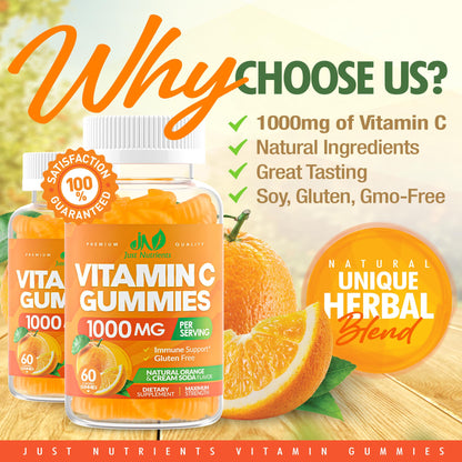 Vegetarian vitamin C gummies for adults and kids showcasing high-potency immune benefits