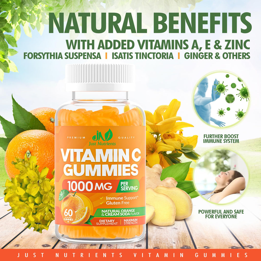 Just Nutrients Vitamin C gummies dietary attributes and certification info