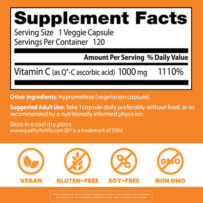 Doctor's Best immune support supplement 120 veggie caps nutrition facts panel detailed view