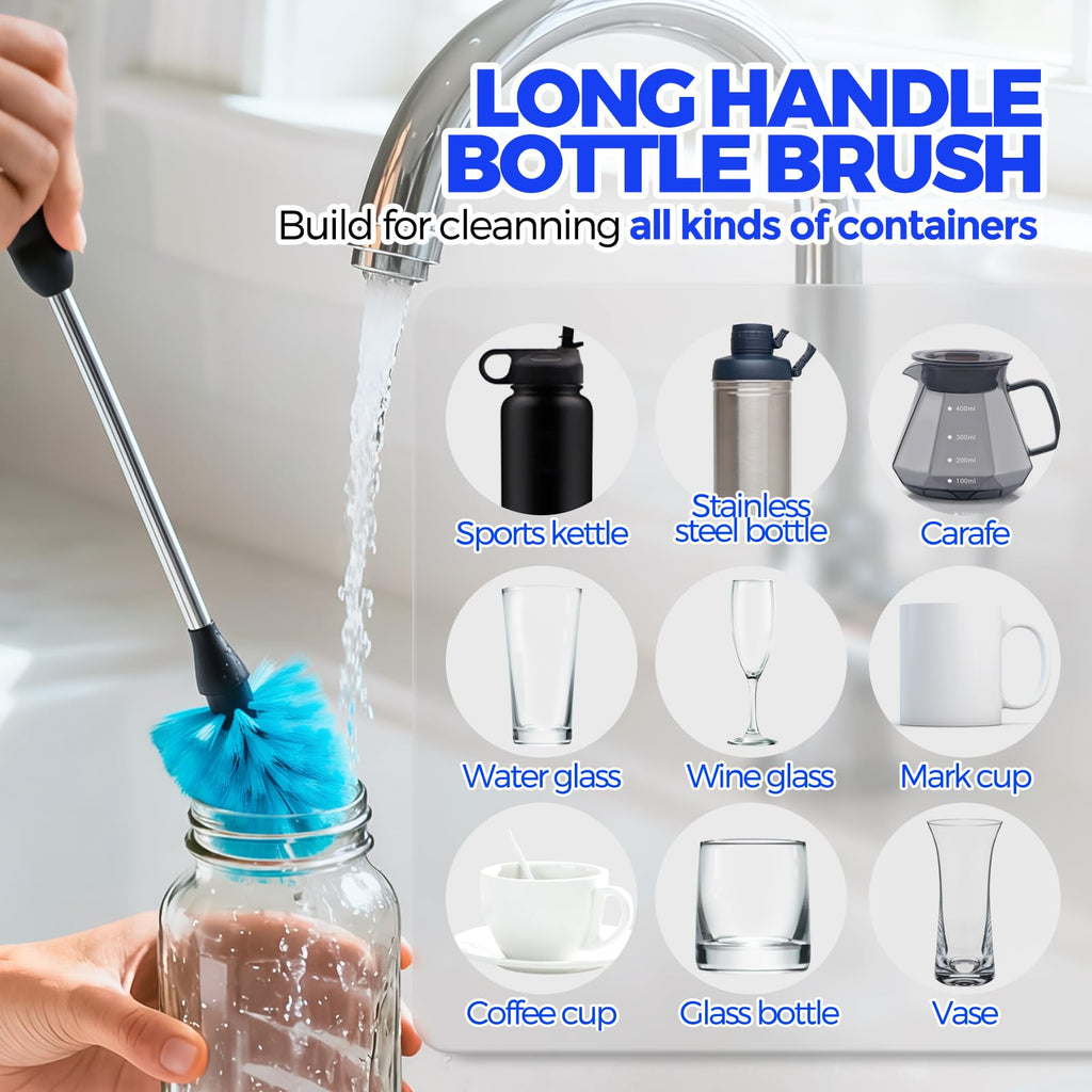Holikme bottle brush with stainless steel handle