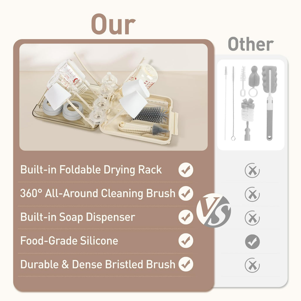 Drying rack feature of Fxxqht bottle cleaning set