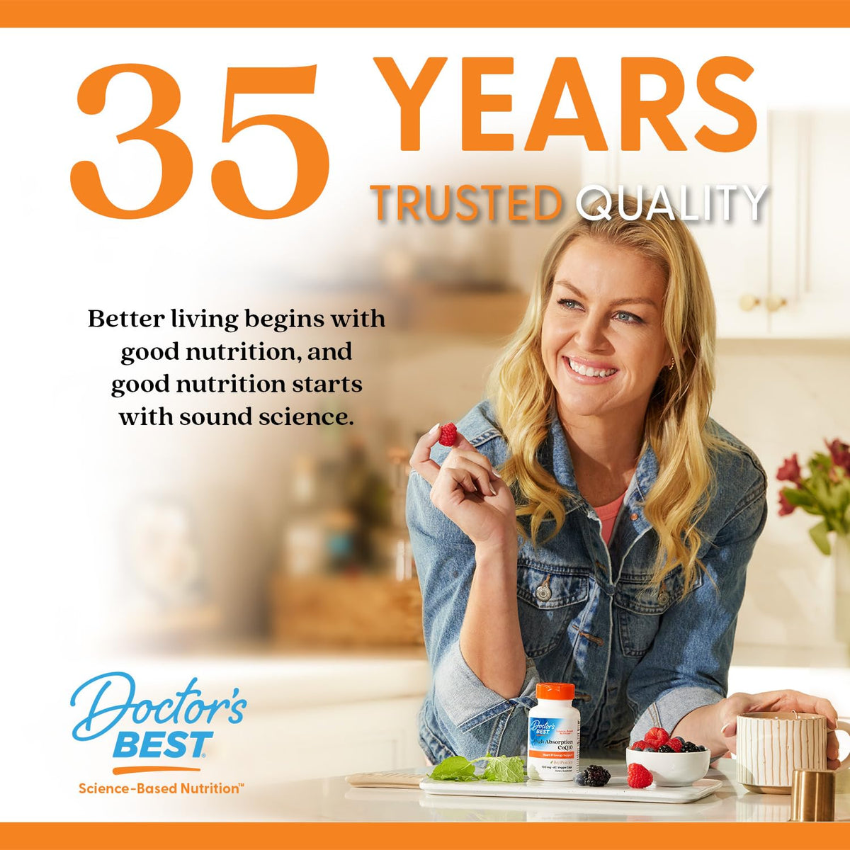 Doctor's Best Vitamin C dietary supplement cap and safety seal detail