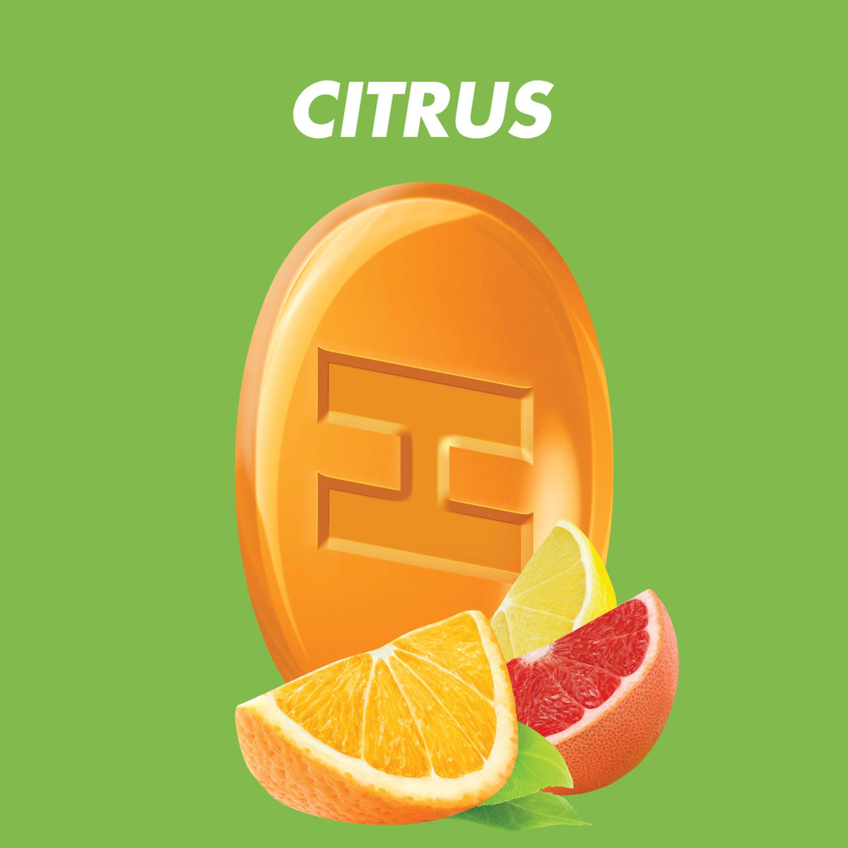 Close up of individually wrapped assorted citrus flavor drops