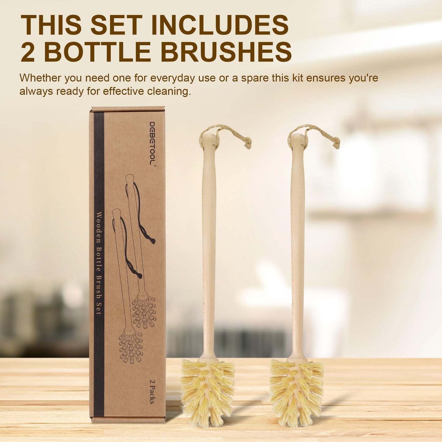 Debetool brush set for baby bottles and kitchenware