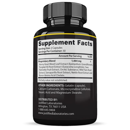 Justified Laboratories Maasalong Advanced Formula one hundred twenty capsules packaging showing dietary supplement details