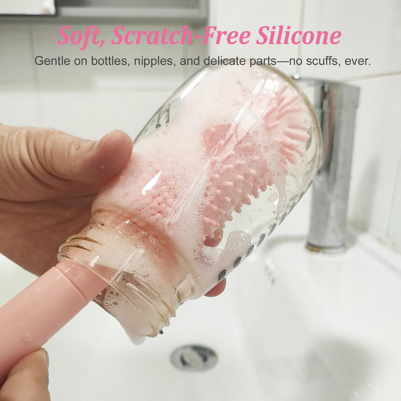 Baby bottle cleaning kit with integrated drying rack
