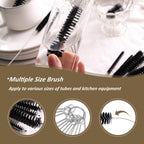 Keychain ring organizing various sizes of nylon tube cleaning brushes