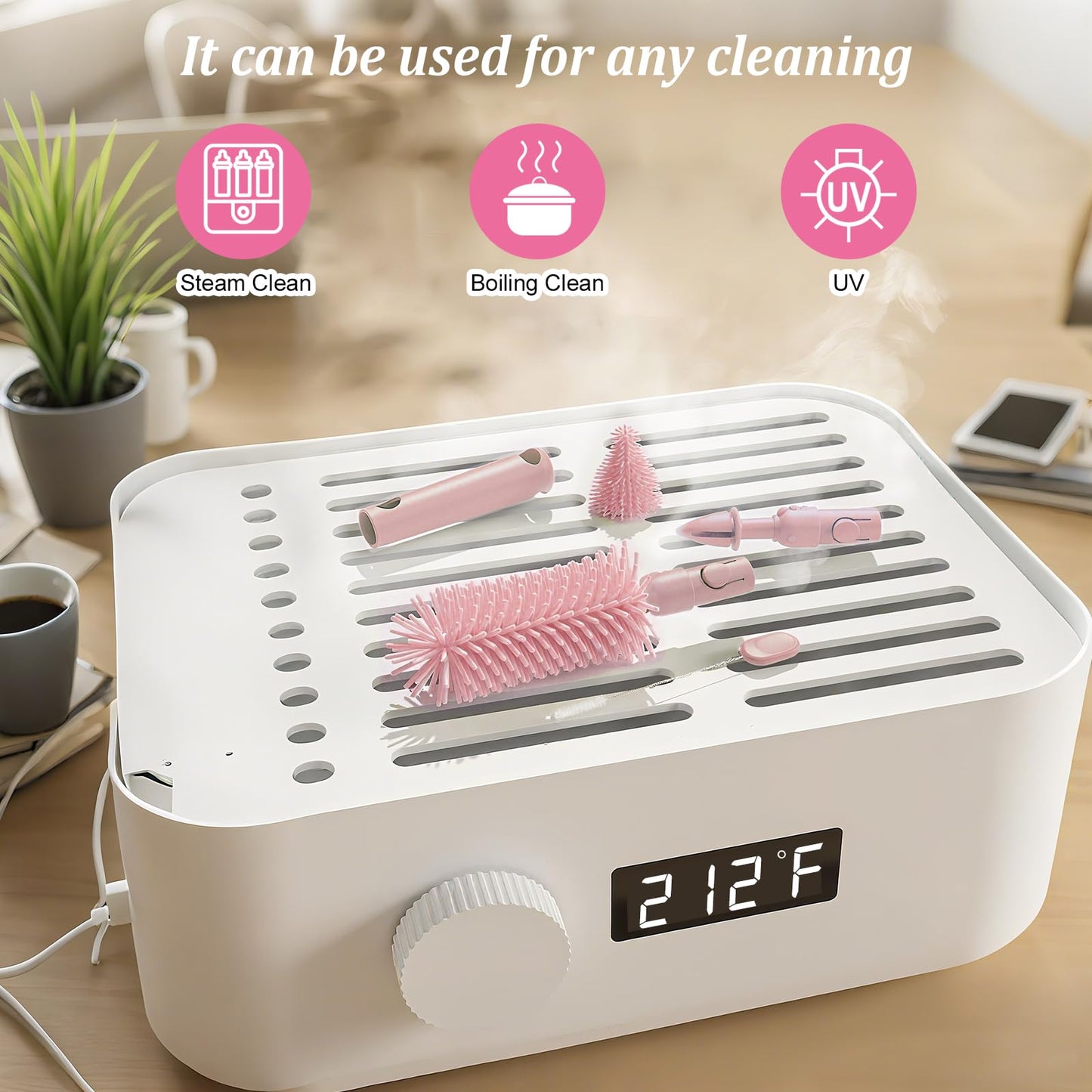Compact baby feeding accessory cleaning kit open view