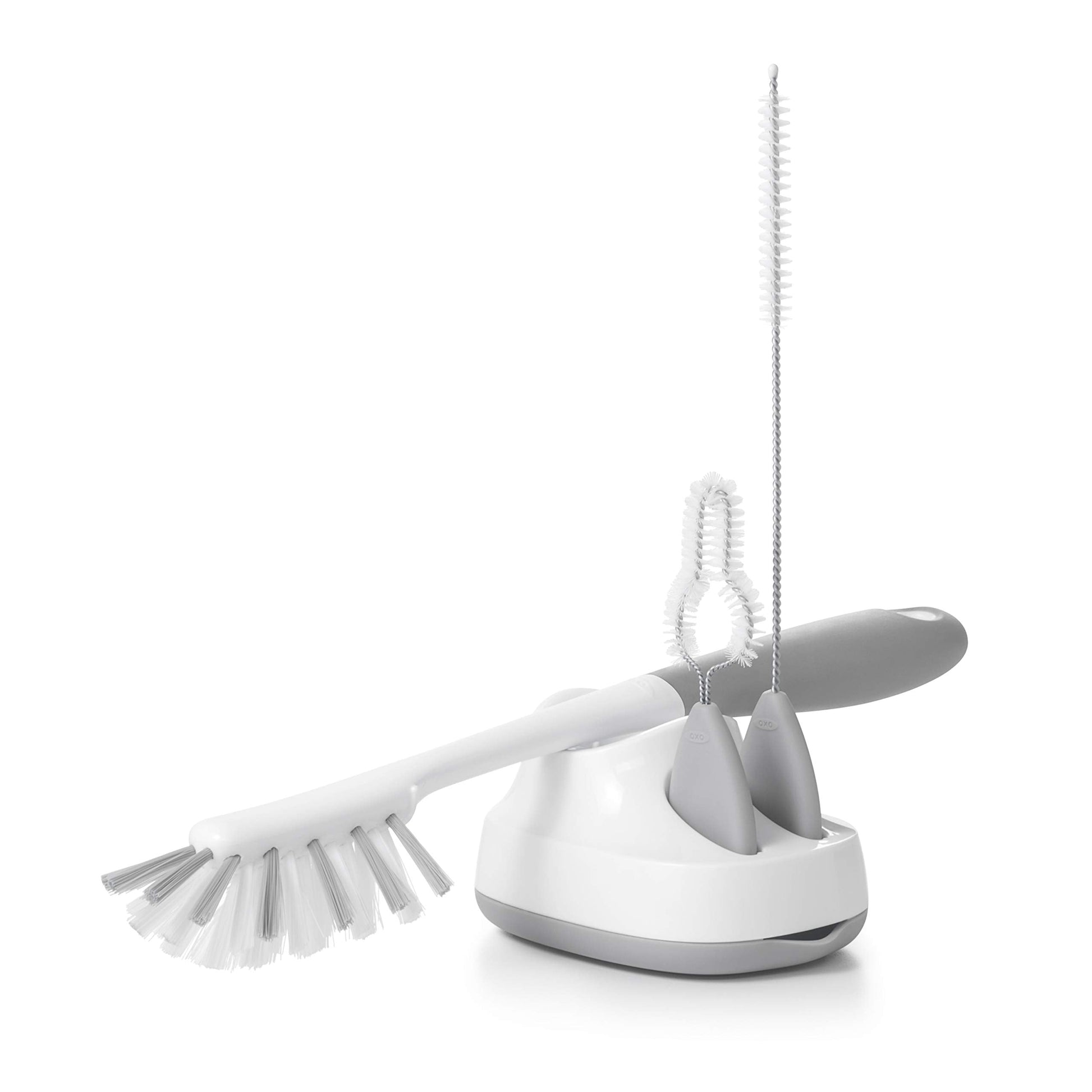 Ergonomic non-slip handle detail on OXO Tot cleaning brush