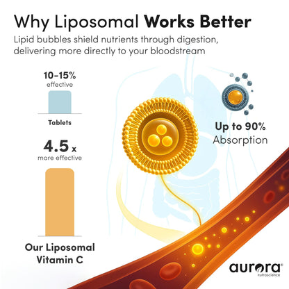Back label of Vida Lifescience liquid vitamin C detailing non GMO soy lecithin ingredients and dosage directions.