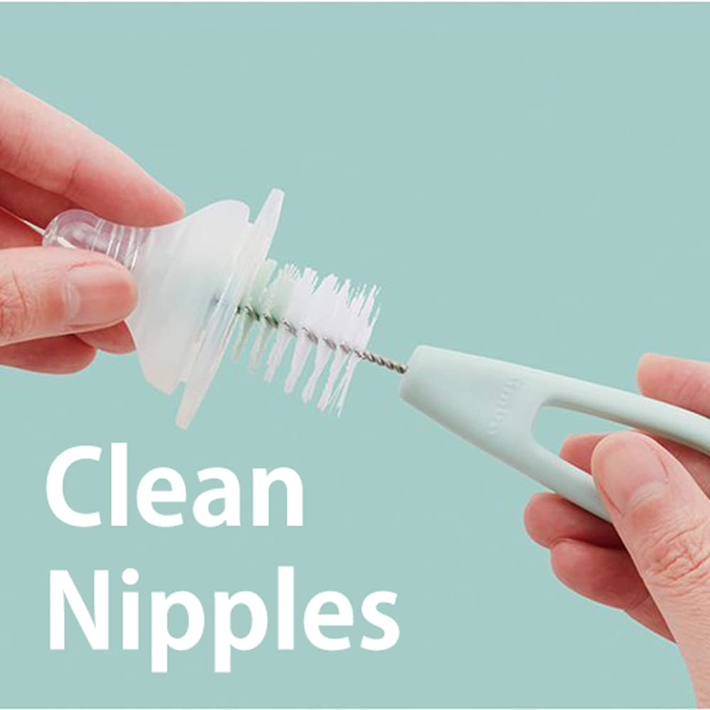 Close up of Simba nipple brush soft nylon bristles