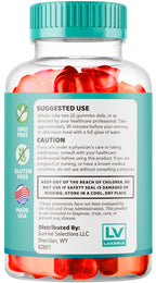 Close-up view of chewable apple cider vinegar dietary supplement gummies