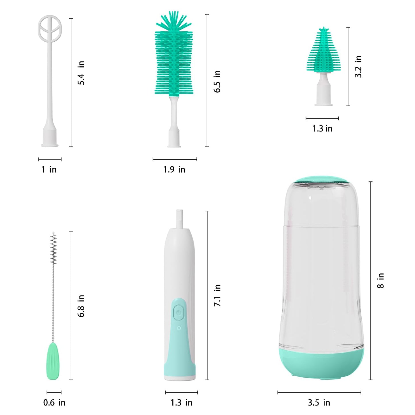 Rechargeable electric bottle cleaning kit in storage box
