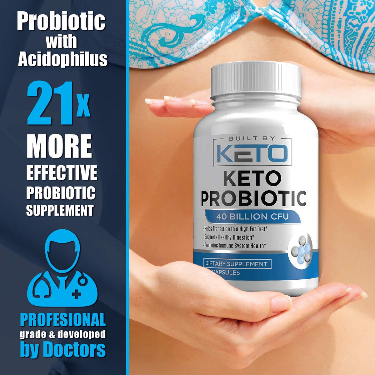 Built By Keto Probiotics Supplement Facts Label View