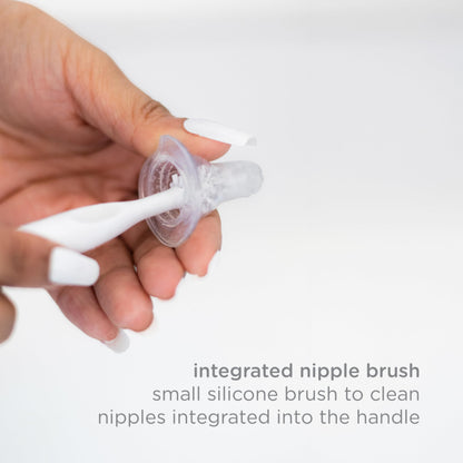 Ubbi 2-in-1 bottle brush set components displayed