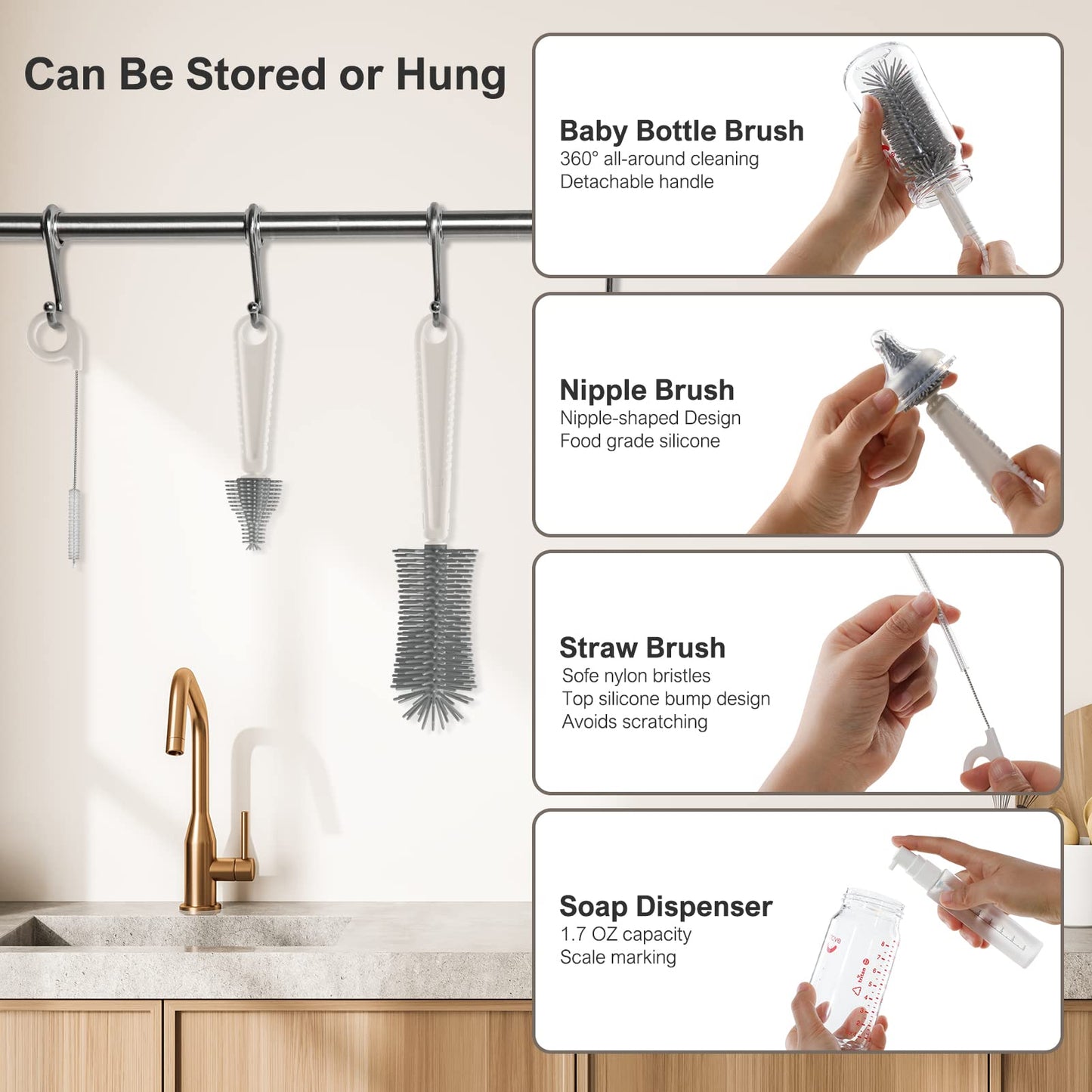 YomauiYee cleaning kit showing integrated drying rack functionality