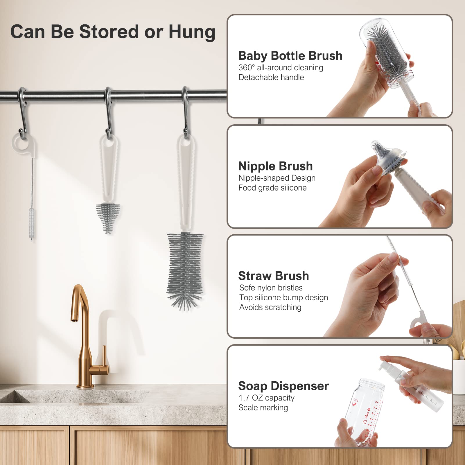 YomauiYee cleaning kit showing integrated drying rack functionality