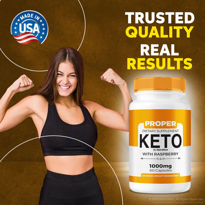 Premium packaging look of NutraRize Proper Keto 800mg fat loss formulation