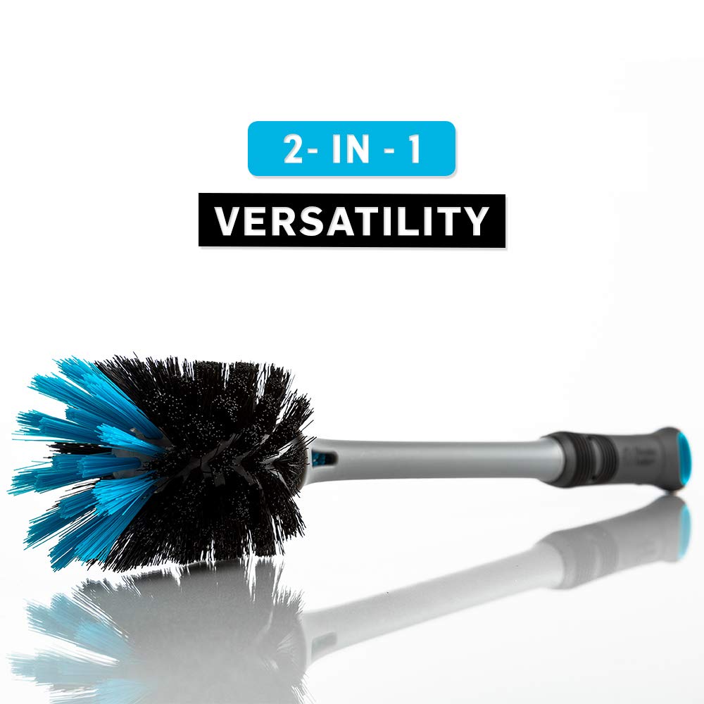 Blender Bottle 2-in-1 brush handle detail and storage compartment