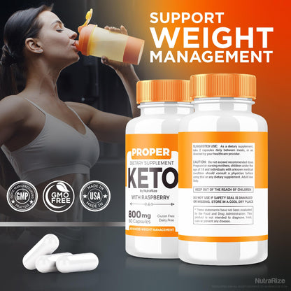 NutraRize keto supplement container showcasing high quality vegetarian capsule certification