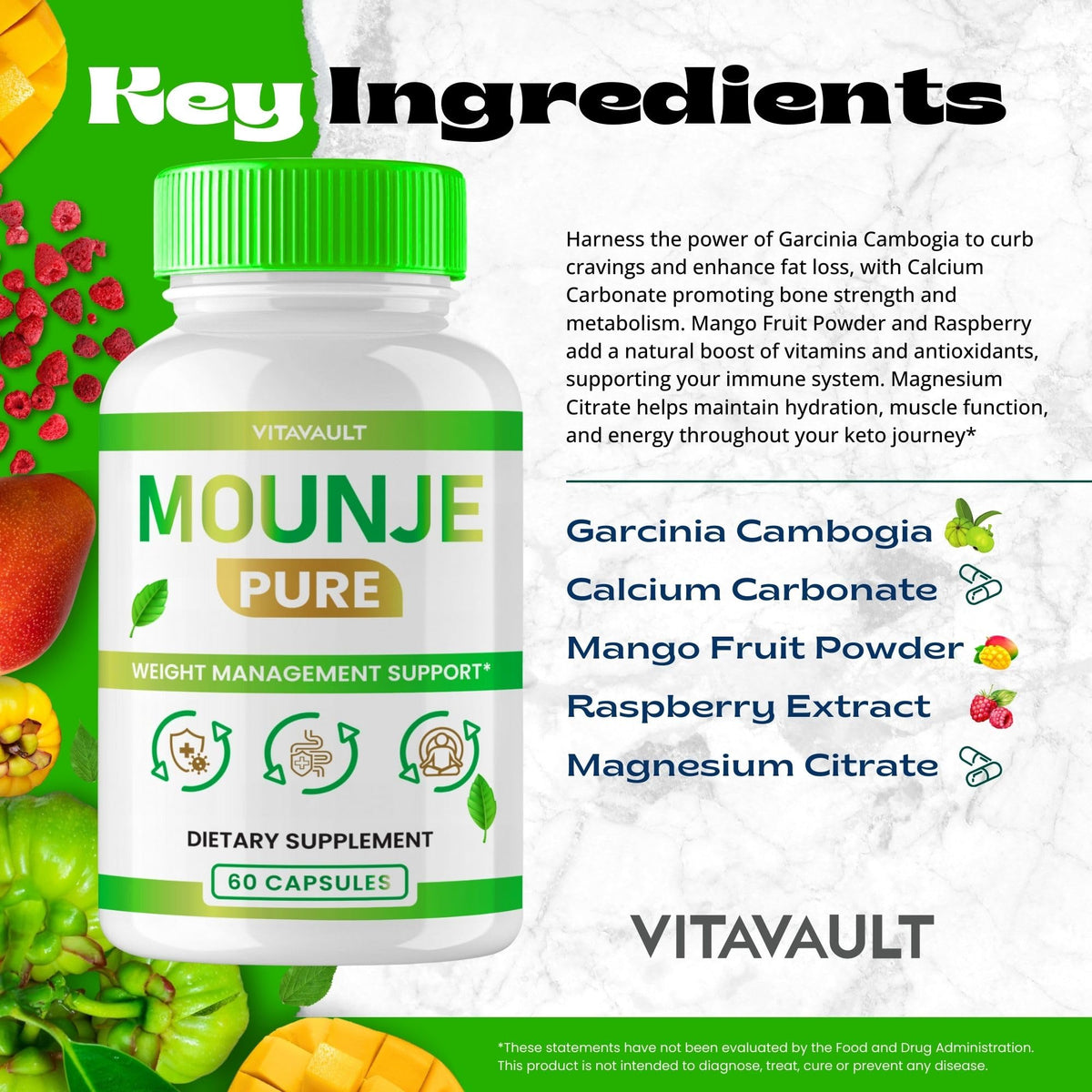 Vitavault Mounje Pure keto capsules close up of bottle cap
