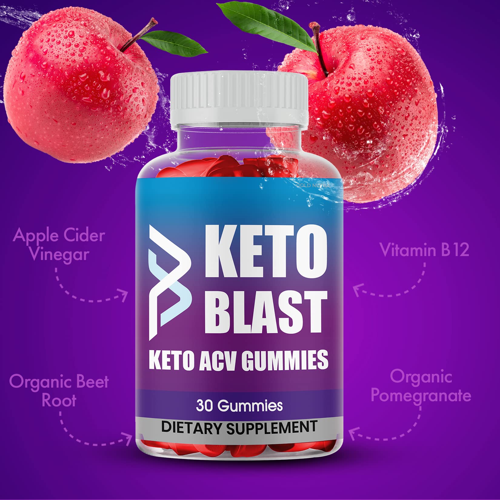Gold Nutra Keto Blast 1000mg maximum strength three month supply packaging details